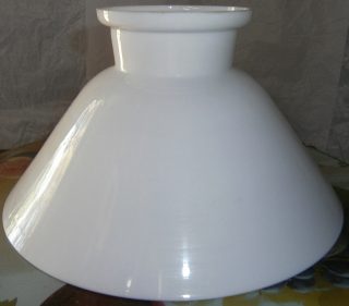 Opal Slanted 8 7/8" original Glass Shade with single ribbed top