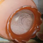 Etched Rare Glass Shade c1900 base 3" - Image 2
