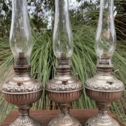 The Tiny Juno (Miller) Nickel Plated Oil Lamps c1895