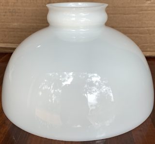 9 3/4" Opal glass shade suitable for Miller or Aladdin Oil Lamp