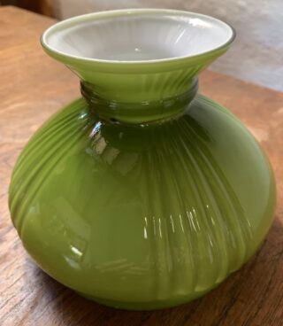 Green cased glass shade 5 3/4" fit - repaired