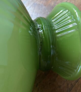 Green cased glass shade 5 3/4" fit - repaired - Image 2