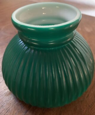 Green Ribbed Cased Original Glass Shade 5 7/8" fit