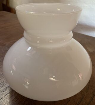 4 1/4 inch opal glass shade with small chip on rim