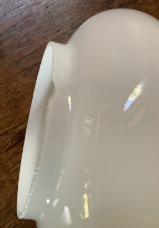 4 1/4 inch opal glass shade with small chip on rim - Image 2