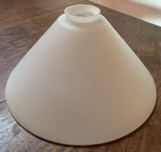 Opal slanted 11 1/2" glass shade with 1 1/2" top opening