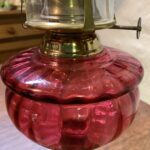 Victorian Cranberry Font Oil Lamp, Rd No. 449860 - Image 2