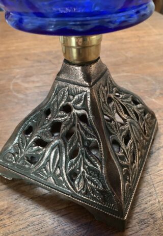 Blue Optic Font Oil Lamp, burner by Plume and Atwood - Image 2