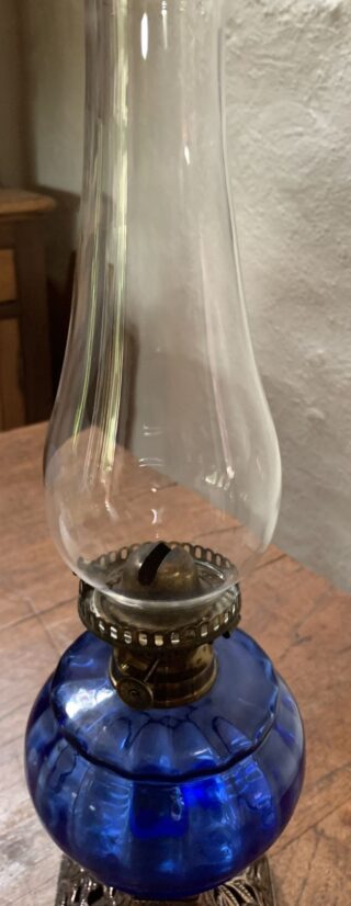 Blue Optic Font Oil Lamp, burner by Plume and Atwood - Image 4
