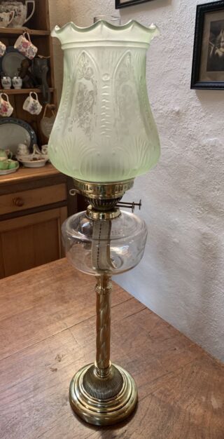 Banquet Oil Lamp with Hinks marked base