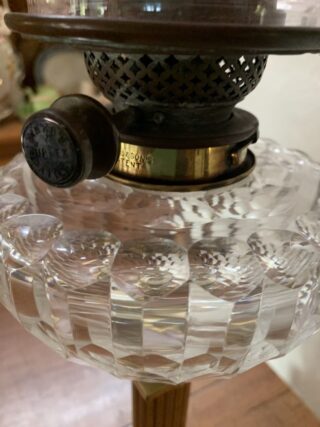 Hinks and Sons marked lamp c1895 cranberry tulip shade - Image 5
