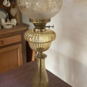 Amber Glass Duplex Oil Lamp
