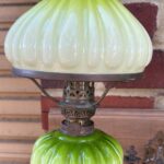 Victorian Green Piano Oil Lamps - Image 2