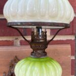Victorian Green Piano Oil Lamps - Image 3