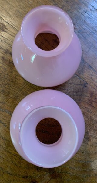 3 3/4" pink glass shades - Image 2