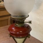 Art Deco oil lamp with Hinks patented burner