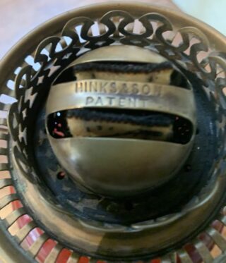 Hinks Art Deco Oil Lamp patented Hinks lever lift burner with Rd 65891 c1887 - Image 6