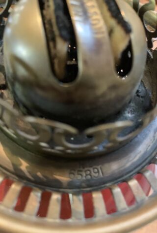 Hinks Art Deco Oil Lamp patented Hinks lever lift burner with Rd 65891 c1887 - Image 7
