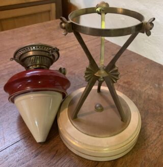 Hinks Art Deco Oil Lamp patented Hinks lever lift burner with Rd 65891 c1887 - Image 8