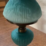 Boudoir Oil Lamp unusual Nickel coated brass base c1900s