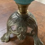 Boudoir Oil Lamp unusual Nickel coated brass base c1900s - Image 3