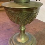 Hinks Table lamp with Hinks rise and fall burner marked Benett Fink London - Image 2