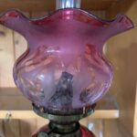 Original Piano/Peg Cranberry oil lamp c1895 - Image 3