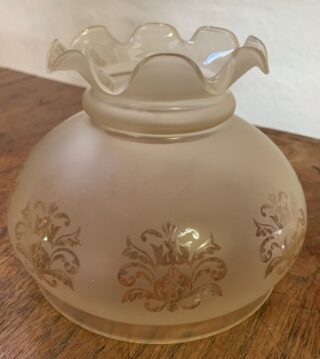 5 3/4" Amber tinged glass shade with scalloped top