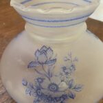 5 7/8" Blue Flower Motif Glass Shade - Image 2