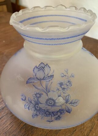 5 7/8" Blue Flower Motif Glass Shade - Image 2
