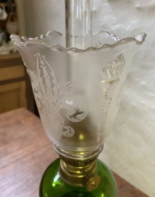 Brass candle stick green font and Kosmos burner - Image 4