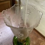 Brass candle stick green font and Kosmos burner - Image 3