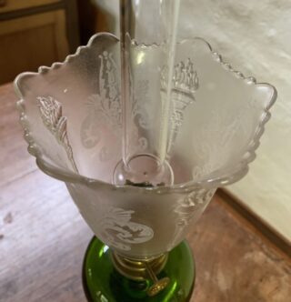 Brass candle stick green font and Kosmos burner - Image 3