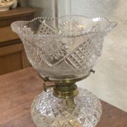 French Oil Lamp cut glass font