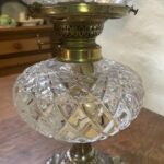 French Oil Lamp cut glass font - Image 2