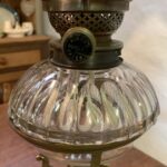 Hinks Griffin Oil Lamp, Hinks Burner and collar, cut glass font - Image 4