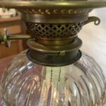 Hinks Griffin Oil Lamp, Hinks Burner and collar, cut glass font - Image 5