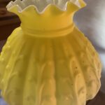 Peg Piano Cased Yellow Oil Lamp with matching ruffled cased shade - Image 5