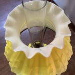 Peg Piano Cased Yellow Oil Lamp with matching ruffled cased shade - Image 6