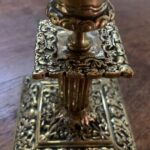 Peg Piano Cased Yellow Oil Lamp with matching ruffled cased shade - Image 3