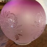4" Cranberry Tint Etched Ball glass shade