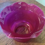 4" Cranberry Etched Tulip glass shade - Image 2