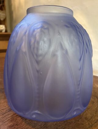 4" Sea Blue Embossed Closed Tulip glass shade