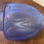 4" Sea Blue Embossed Closed Tulip glass shade - Image 3
