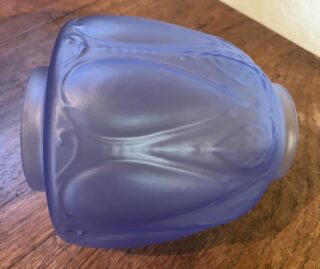 4" Sea Blue Embossed Closed Tulip glass shade - Image 3