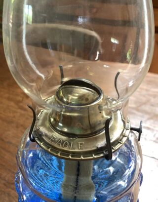 American Turkey Foot glass oil lamp c1900 - Image 2