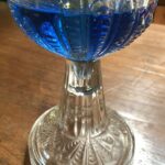 American Turkey Foot glass oil lamp c1900 - Image 3
