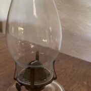 Australian Finger Lamp facet cut clear glass font c1900