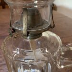 Australian Finger Lamp facet cut clear glass font c1900 - Image 3