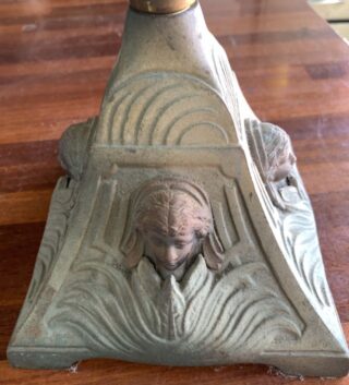 Cleopatra Cast iron base Rd 477375 oil lamp, hand painted font - Image 2
